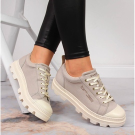 Sneakers da donna sulla piattaforma beige Bugatti JJ253026 1