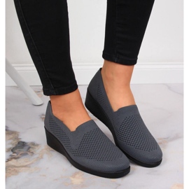 Scarpe slip-on da donna in tessuto Sabatina grigie grigio 2