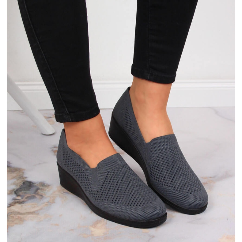 Scarpe slip-on da donna in tessuto Sabatina grigie grigio 2
