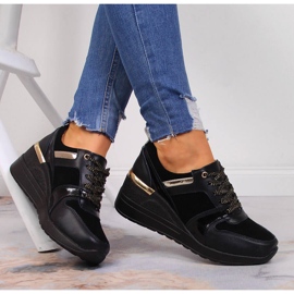 S.Barski Scarpe da donna in pelle con zeppa nera S. Barski 1