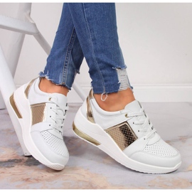 S.Barski Scarpe da donna in pelle con zeppe, bianco S. Barski 1