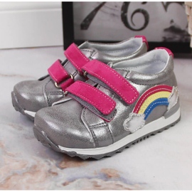 Scarpe da bambina con velcro argento Kornecki 6775 2