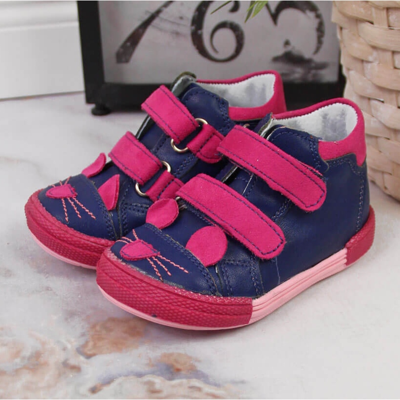 Scarpe da bambina con velcro blu navy Kornecki 6776 2