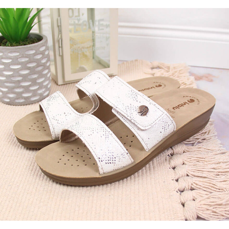Ciabatte da donna Inblu Velcro bianche bianca 2