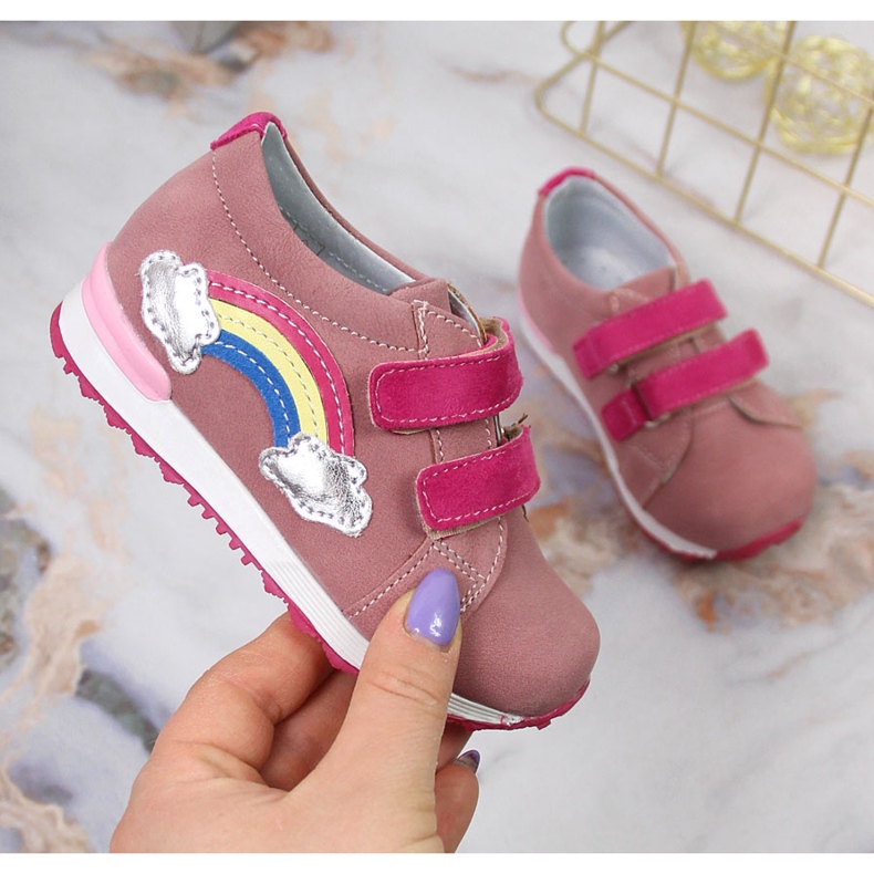 Scarpe da bambina con velcro lilla Kornecki 6775 viola multicolore 1