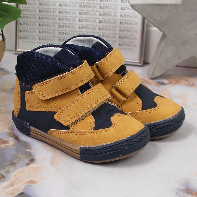 Scarpe da ragazzo con velcro cammello Kornecki 6785 marrone nero 2
