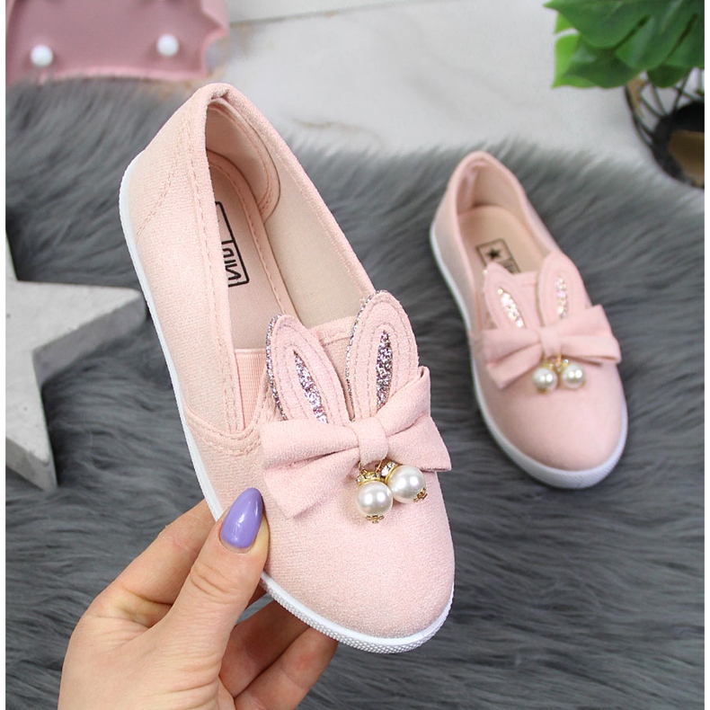Sneakers da bambina con orecchie rosa NEWS 1