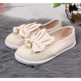 Sneakers da bambina beige con orecchie NEWS 2
