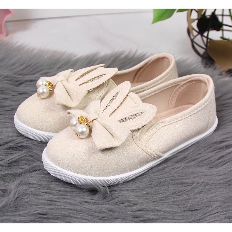 Sneakers da bambina beige con orecchie NEWS 2
