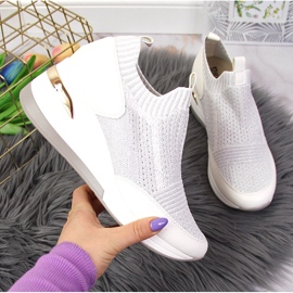Sneakers bianche con zeppa da donna Artiker bianco 1