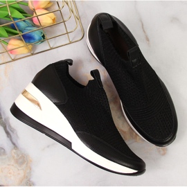 Sneakers da donna nere con zeppa Artiker nero 2