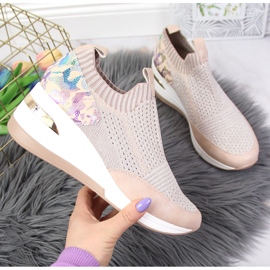 Sneakers con zeppa da donna Artiker rosa cipria 1