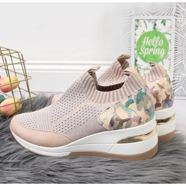 Sneakers con zeppa da donna Artiker rosa cipria 2