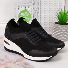 Scarpe da donna nere con zeppa, slip on Artiker nere nero 2