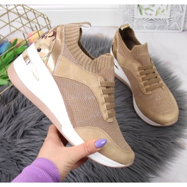 Francesina da donna con zeppa, slip on, Artiker beige 1