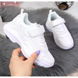 Scarpe sportive per bambini bianche con velcro American Club bianco 1
