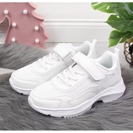 Scarpe sportive per bambini bianche con velcro American Club bianca 2