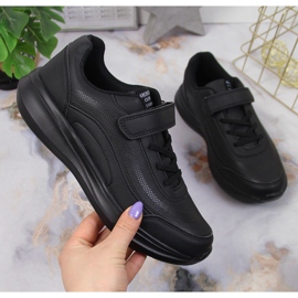 Scarpe sportive nere American Club Velcro nero 1