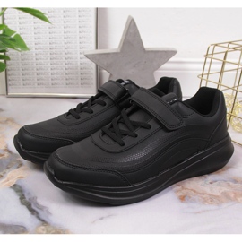 Scarpe sportive nere American Club Velcro nero 2