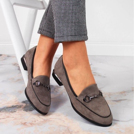 Mocassini scarpe basse da donna con decoro Jezzi grigio 1