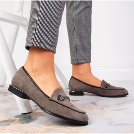 Mocassini scarpe basse da donna con decoro Jezzi grigio 2