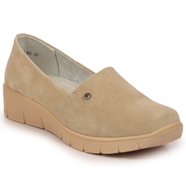 Comode scarpe da donna in pelle, beige Filippo 2
