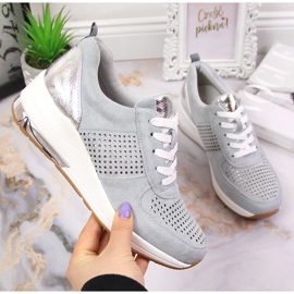 Scarpe con zeppa da donna blu Jezzi 1