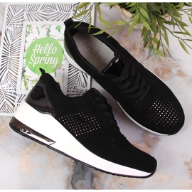 Scarpe con zeppa da donna nere Jezzi nero 1