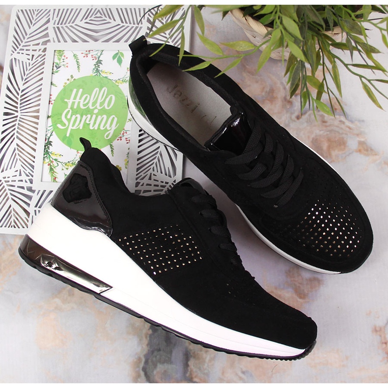 Scarpe con zeppa da donna nere Jezzi nero 1