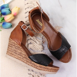 Sandali da donna neri e marroni Jezzi marrone nero 1