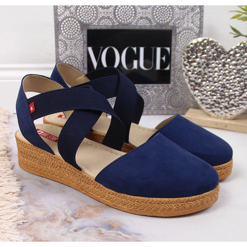 Big Star Sandali da donna blu navy con elastici JJ276037 2
