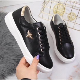 Scarpe da donna in pelle con plateau Vinceza nero 1