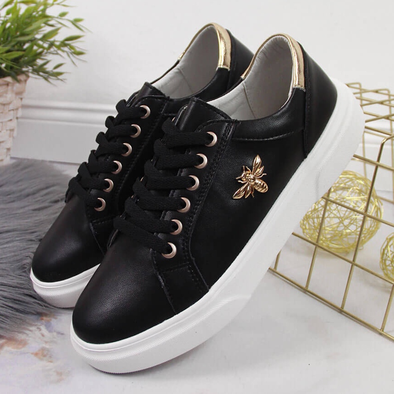 Scarpe da donna in pelle con plateau Vinceza nero 2