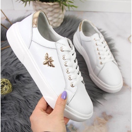 Scarpe da donna in pelle con plateau Vinceza bianco 1