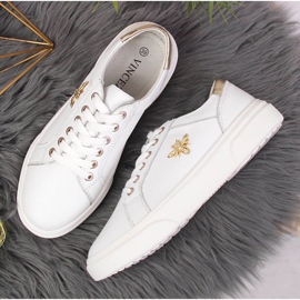 Scarpe da donna in pelle con plateau Vinceza bianco 2