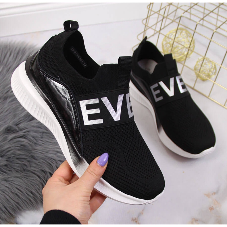 Le scarpe sportive da donna scivolano su Vinceza nere nero 1