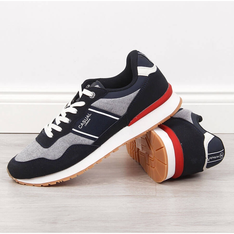Mckeylor scarpe sportive da uomo casual nero grigio 2