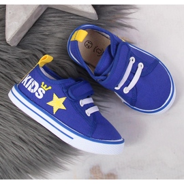Sneakers Atletico blu con velcro per ragazzi 2