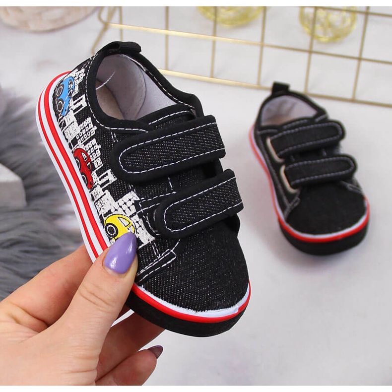 Sneakers da bambino con velcro nere Atletico nero 1