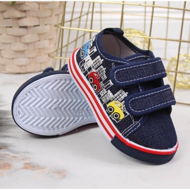 Sneakers Atletico blu navy con velcro per ragazzi 2