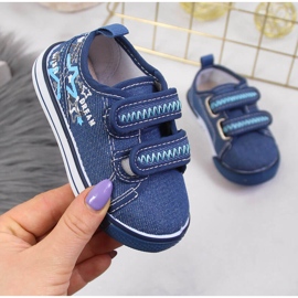 Sneakers da ragazzo Atletico blu con velcro blu navy 1