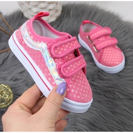 Sneakers rosa da ragazza Atletico con velcro 1