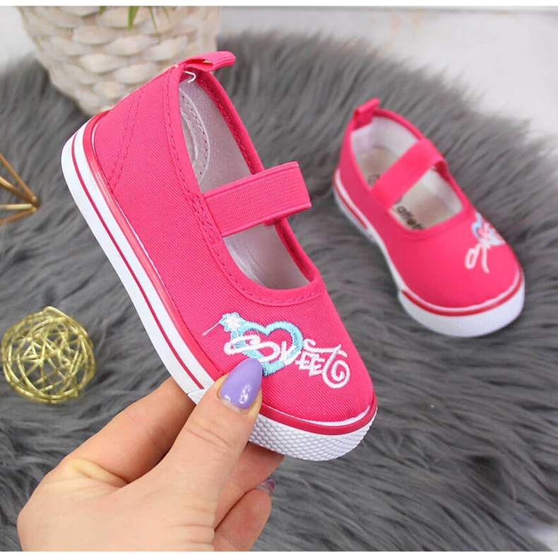 Ballerine da bambina con elastico Atletico rosa 1