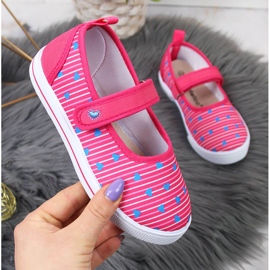 Sneakers da bambina ballerine con velcro Atletico rosa 1