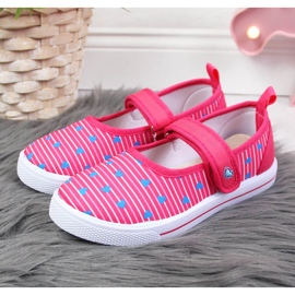 Sneakers da bambina ballerine con velcro Atletico rosa 2