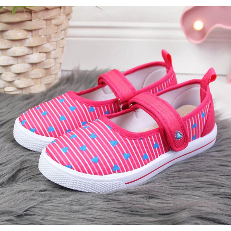 Sneakers da bambina ballerine con velcro Atletico rosa 2