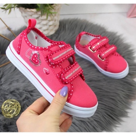 Sneakers rosa da ragazza Atletico con velcro 1