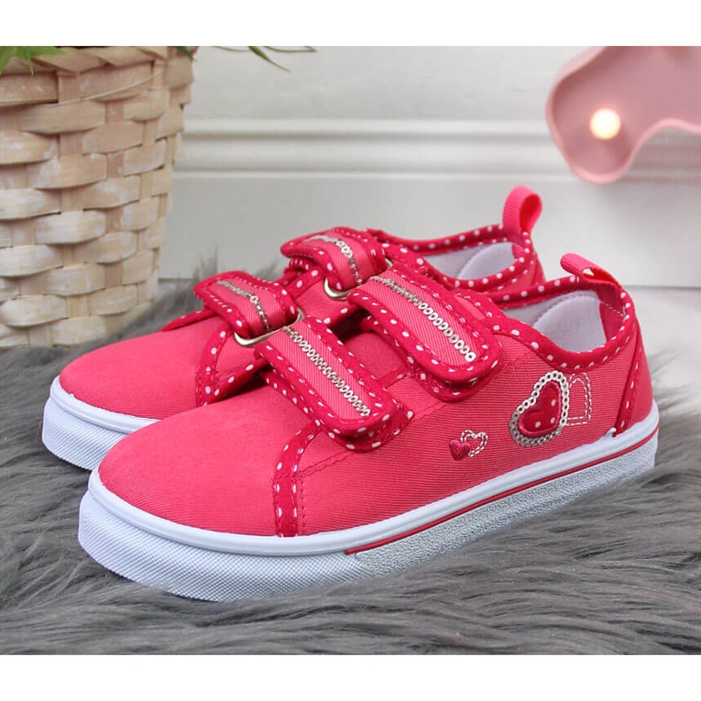Sneakers rosa da ragazza Atletico con velcro 2