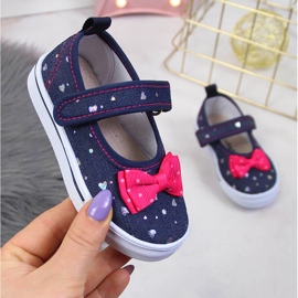 Ballerine da bambina con velcro Atletico blu navy 1