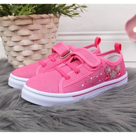 Sneakers rosa da ragazza Atletico con velcro 2